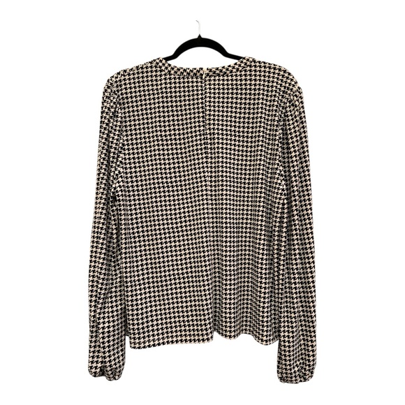 Black Label Ralph Lauren Classic Black and White Houndstooth Blouse XL - Picture 3 of 6